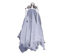LIGSLN Serre-tête tendance noir/blanc en forme de fleur et tête de mort pour Halloween, fête de mariage, voile