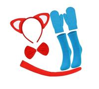LIGSLN Tenue de jeu de rôle pour chats, oreille, bandeau, queue, gant, chaussettes, nœud papillon, accessoire de costume d'Halloween pour enfant, garçon, fille, cosplay, accessoires de cosplay pour
