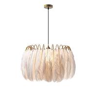 Ligting Plumes Lumière Nordique Plume Lustre Décoratif Plafond Suspendu Lumière Créative pour Chambre de Filles Chambre Salon/Blanc/L