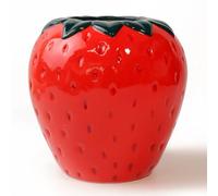 Ligtmor Vase Fraises décoratif Dopamine pour Salon, Vase Moderne, décoration Rouges, Beau Fleurs,esthétique, Tulipes Rouges, Framboise pour Fleurs Herbe Pampa, 15 x 15 x 15 cm