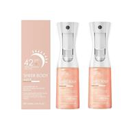Ligtue de soleil Sheer Body brume de crème solaire SPF 42, infusée d'huile de corps chatoyante, donne à la peau une finition brillante, une brume hydratante résistante à l'eau (2pcs)