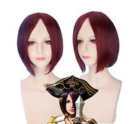 Ligue League of Legends GHK 12 pouces Rouge Violet Perruque Ombre Court Cosplay Anime Raides Cheveux Synthétiques Fiora Laurent Perruques Pour Femmes