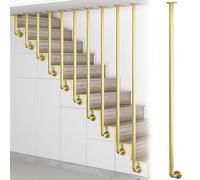 LIGUIEN Garde Corps Interieur, Rampe Escalier Extérieur, Main Courante sur Les Escaliers, Poteau de Rampe D'escalier Extérieur Industriel, Fer Forgé Hautement Personnalisable(Gold,H-50cm(1.6ft))