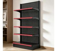 LIGUIEN Rayonnage Gondole pour Point De Vente, Rayonnage Gondole pour Supermarché, Solution De Stockage Polyvalente Simple Face pour Épiceries Et Magasins De Spiritueux(LxH 123x135cm/48x53in)