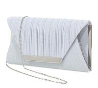 LIGUL Sacs du soir Mesdames, femmes d’or embrayage, sac du soir argenté pour femmes brillant sac à main du soir pour femmes filles travail (Blanc)