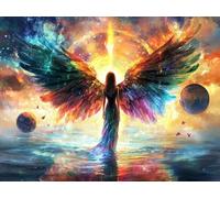 Liguolnn Diamond Painting Kit Adulte et Enfant, Diamant Painting Images Ronde Diamond Peinture, Planète ailes 5D DIY Cristal Débutant Art Set, Strass Point de Croix Décoration Murale 80x110cm E-69