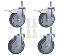 LIGUOYI 4 Pièces Roulette De Meubles De Chariot M11×35/50mm Roues Pivotantes À Tige Pivotante, 2 À Freins 2 sans Freins, sans Rayures - Plongeu - roulettes Remplacement pour Chariot Restaurant