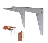 LIGUOYI Équerre pour Étagere Pliants en Métal, Support D'étagère Murale Blanche, Pack De 2, pour Gain De Place, Décoratives Murales, Pliable, pour Tablette Pliante Murale