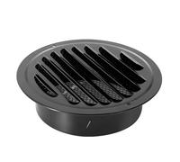 LIGUOYI Grille D'aération Ronde Noir Mural Bouches D'aération En INOX Diamètre 70 100 120 150 200mm Sortie D'évacuation Avec Filet Grille De Ventilation Louvered Rond Sortie D’air(150mm)