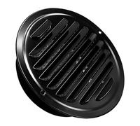 LIGUOYI Grille Ronde Couvercle De Ventilation 70 À 200mm Grille D'Aération Murale Noir Sortie D'évacuation En Acier Inoxydable, Rond Sortie D’air Avec Filet Pour Cuisine, Salle De Bain, Bureau(180mm)