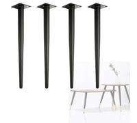 LIGUOYI Lot De 4 Pied De Meuble, Pied pour Table Basse Pieds D'armoire en Métal Hauteur 10-72 Cm Vertical/Inclinaison Heavy Duty Pieds en Acier Capacité Portante 650kg Pieds Cylindre(Black,72cm)