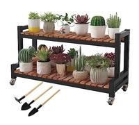 LIGUOYI Métal Étagère De Rangement, Étagère pour Pots De Fleurs, Étagère À Fleurs pour Intérieur Ou Extérieur, 2 Niveaux 3 Niveaux Étagère À Fleurs Décorative De Rangement, Montage Facile