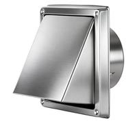 LIGUOYI Mural Bouches D'aération Pour Conduit Aérateur D'Air Ronde 100mm 125mm 150mm 160mm Sortie D'évacuation En Acier Inoxydable Avec Clapet AntiRetour Pour Cuisine(Silver,160mm)