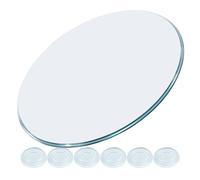 LIGUOYI Plateau De Table Rond Verre Épaisseur 8mm Verre Trempé Transparent Round Table Glass Top Ø 45 55 65 85 96cm Plateau De Table en Verre Rond avec Patin Antidérapant, Verre Facile À Nettoyer