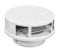 LIGUOYI Sortie D’air Ronde En Acier Inoxydable 304 Bouchon Grille Ventilation Hotte 70 À 200mm Bouches D'aération, Résistant À La Pluie Et Esthétique Avec Filet, Encastrable(White,160mm)