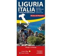 Liguria Italia riviera di Ponente. Carta turistica, sentieri e piste ciclabili. Villaggi e campeggi