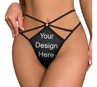 LIHAKAB Tongs personnalisées pour Femmes, Tongs de Bikini personnalisées T Back pour Femmes, brève Conception personnalisée de Vos Propres Cadeaux de sous-vêtements pour Petite Amie et Femme