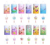 LIHAO 12pcs Lanterne Papier, Lampion Chinoise Multicolore, Thème de Fleurs et d'oiseaux