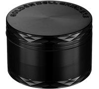 LIHAO 2”(5cm) Grinder Moulin à Herbes Épices en Zinc Alliage en 4 pièces avec Décorations en Forme de Losanges - Noir