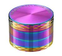 LIHAO 2”(5cm) Grinder Moulin à Herbes Épices en Zinc Alliage en 4 pièces - Coloré avec Décorations en Forme de Losanges