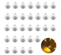 LIHAO 30pcs LED Ballons Lampes Rond Lumineuses Jaune pour Lanterne Papier Décoration Maison Mariage Fête