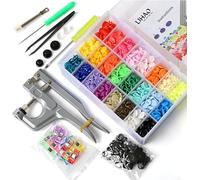 LIHAO 375pcs Boutons Pressions Plastiques T5 12mm Multicolores 24 Coloris + Lot de Pince en Métal + 12pcs Clips Pinces Plastiques