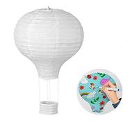 LIHAO 6pcs Lampion Papier Montgolfière Lanterne Papier Blanc pour Décoration Anniversaire, Mariage, Fête (30 cm)