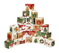 LIHAO Calendrier de l'Avent Vide à Remplir Soi Meme 2025, 24 Boîtes Sacs Papier pour Cadeau Noël Bonbons Chocolats Biscuits Jouets- 6x 6 x 6cm