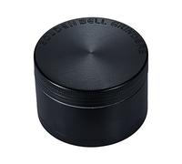 LIHAO Grinder Moulin à Epices en Zinc Alliage avec Filtre et Mini-Grattoi - 53mm de Diamètre,Noir
