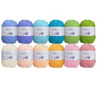 LIHAO Laine à Tricoter, 12×50g Pelote Paste Acrylique pour Tricot, Fil Crochet pour Tissage Bricolage DIY