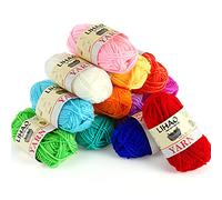 LIHAO Laine à tricoter, 12pcs pelote de Laine crochet en 100% Acrylique,15g/pcs mulcolore