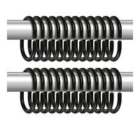 LIHAO Lot de 24 Anneaux de Douche en Plastique, Accessoire Anneaux pour Rideaux, 24 Crochets Simples - Noir