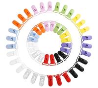 LIHAO Pince à Sucette Bretelle Attache Clip en Plastique - Lot de 50 pièces, 10 couleurs
