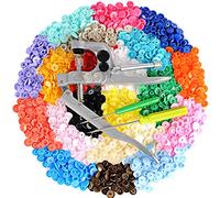 [LIHAO Pressions + kit de Pince] 300pcs Boutons Pressions Plastiques T5 12mm Pressions Multicolores 20 coloris + lot de Pince en Métal