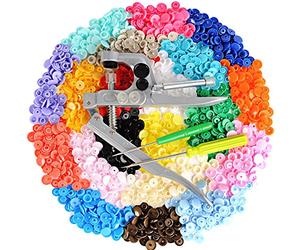 [LIHAO Pressions + kit de Pince] 300pcs Boutons Pressions Plastiques T5 12mm Pressions Multicolores 20 coloris + lot de Pince en Métal