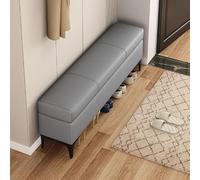 LIHDNGXM Banc Coffre en Similicuir, Banc de Rangement Rembourré Extra Long pour Pied de Lit, Chambre, Entrée et Salon(Medium Gray,90x30x43cm)