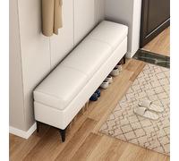 LIHDNGXM Banc Coffre en Similicuir, Banc de Rangement Rembourré Extra Long pour Pied de Lit, Chambre, Entrée et Salon(White,90x30x43cm)