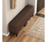 LIHDNGXM Banc Coffre en Similicuir, Banc de Rangement Rembourré Extra Long pour Pied de Lit, Chambre, Entrée et Salon(Dark Brown,90x30x43cm)