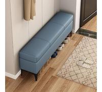LIHDNGXM Banc Coffre en Similicuir, Banc de Rangement Rembourré Extra Long pour Pied de Lit, Chambre, Entrée et Salon(Blue,90x30x43cm)