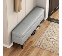 LIHDNGXM Banc Coffre en Similicuir, Banc de Rangement Rembourré Extra Long pour Pied de Lit, Chambre, Entrée et Salon(Light Gray,90x30x43cm)