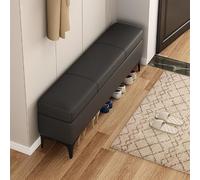 LIHDNGXM Banc Coffre en Similicuir, Banc de Rangement Rembourré Extra Long pour Pied de Lit, Chambre, Entrée et Salon(Dark Gray,90x30x43cm)