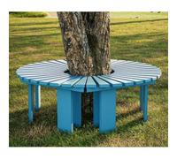 LIHDNGXM Banc d’Arbre Enveloppant modulaire en Bois carbonisé, Banc de Jardin Semi-Circulaire et Circulaire, siège Autour d’Un Arbre pour Jardin, pelouse et terrasse(Blue,Whole Circle)