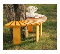 LIHDNGXM Banc d’Arbre Enveloppant modulaire en Bois carbonisé, Banc de Jardin Semi-Circulaire et Circulaire, siège Autour d’Un Arbre pour Jardin, pelouse et terrasse(Yellow,Semicircle)
