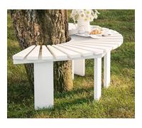 LIHDNGXM Banc d’Arbre Enveloppant modulaire en Bois carbonisé, Banc de Jardin Semi-Circulaire et Circulaire, siège Autour d’Un Arbre pour Jardin, pelouse et terrasse(White,Semicircle)
