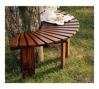 LIHDNGXM Banc d’Arbre Enveloppant modulaire en Bois carbonisé, Banc de Jardin Semi-Circulaire et Circulaire, siège Autour d’Un Arbre pour Jardin, pelouse et terrasse(Brown,Semicircle)