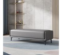 LIHDNGXM Banc Ottoman Rectangulaire en Similicuir, Banc Rembourré pour Pied de Lit, Siège d'Entrée, Repose-Pieds(D,120cm)