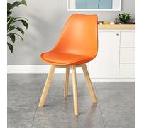 LIHDNGXM Chaise de Salle à Manger en Plastique épaissie avec Dossier en Acrylique - Chaise Transparente Simple et Minimaliste pour la Maison, Le Salon, la Cuisine(Solid Orange)