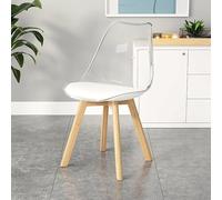 LIHDNGXM Chaise de Salle à Manger en Plastique épaissie avec Dossier en Acrylique - Chaise Transparente Simple et Minimaliste pour la Maison, Le Salon, la Cuisine(Clear White)