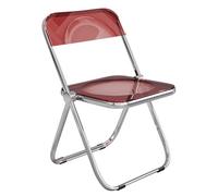 LIHDNGXM Chaise Pliante Acrylique, Chaise de Salle à Manger Moderne Transparente en Plastique Clair pour Salon(Red)