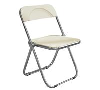 LIHDNGXM Chaises Pliantes en Acrylique, Panneau Plastique et Cadre métallique chromé, Chaise Pliable en Acrylique Claire, sans accoudoirs, empilable pour Le Bureau(Off White)